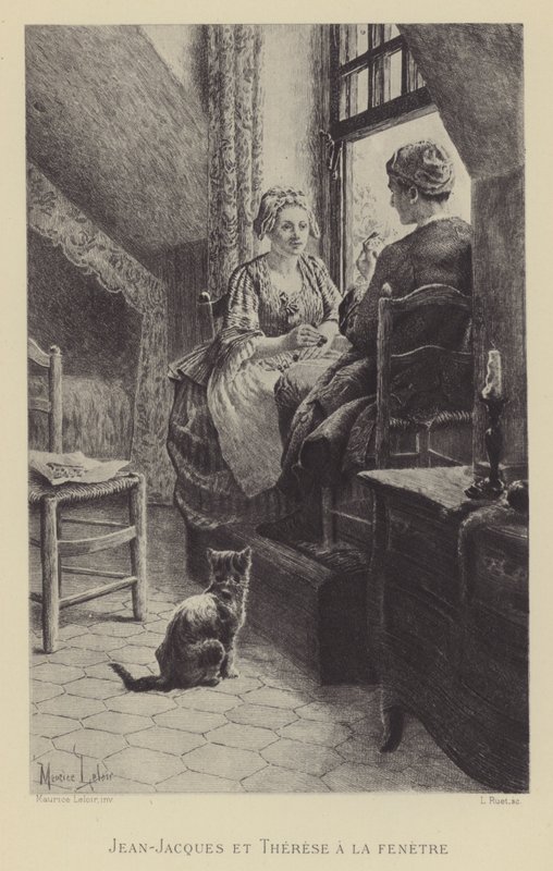 Jean-Jacques y Therese en la ventana de Maurice Leloir