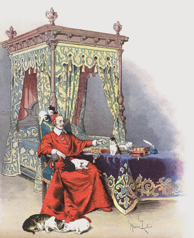 Richelieu jugando con sus gatos de Maurice Leloir