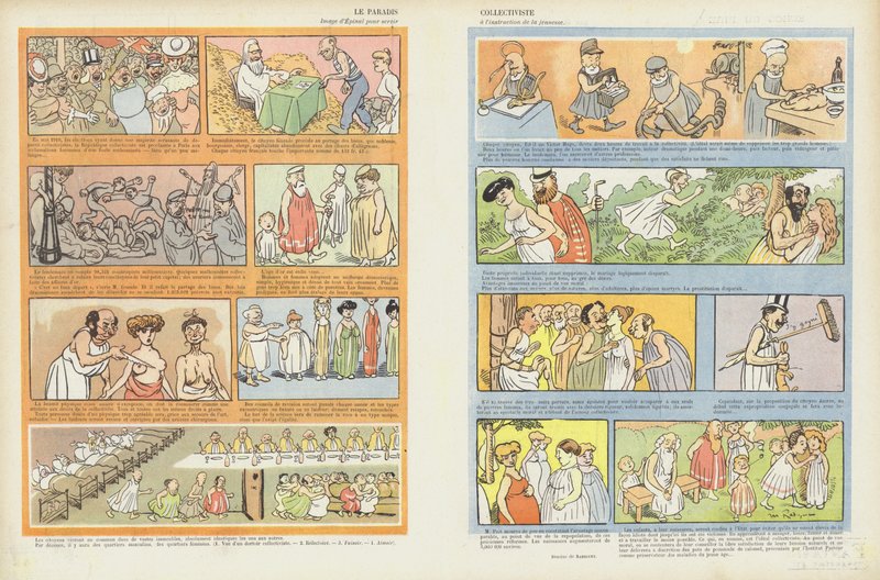 El paraíso colectivista. Ilustración para Le Rire de Maurice Radiguet