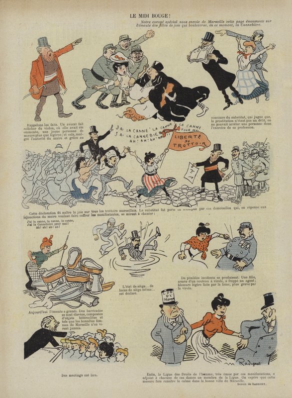 El Midi rojo. Ilustración para Le Rire de Maurice Radiguet