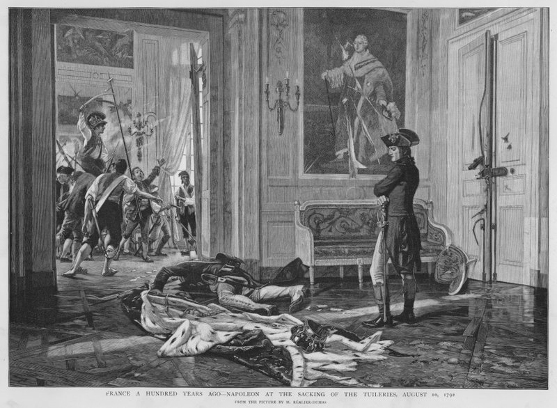 Napoleón en el saqueo del Palais des Tuileries, París, Revolución Francesa de Maurice Realier Dumas