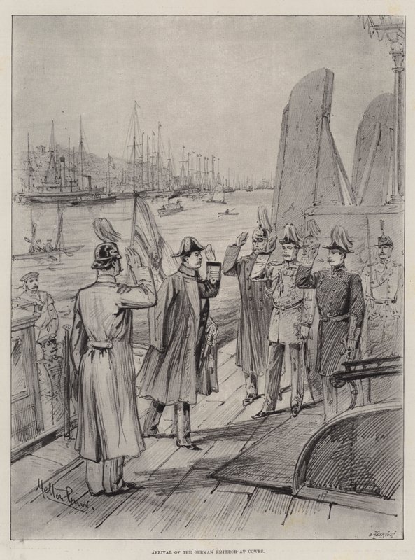 Llegada del Emperador Alemán a Cowes de Melton Prior