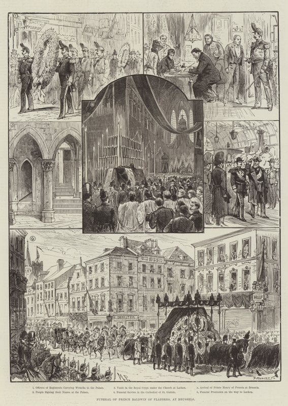 Funeral del Príncipe Balduino de Flandes, en Bruselas de Melton Prior