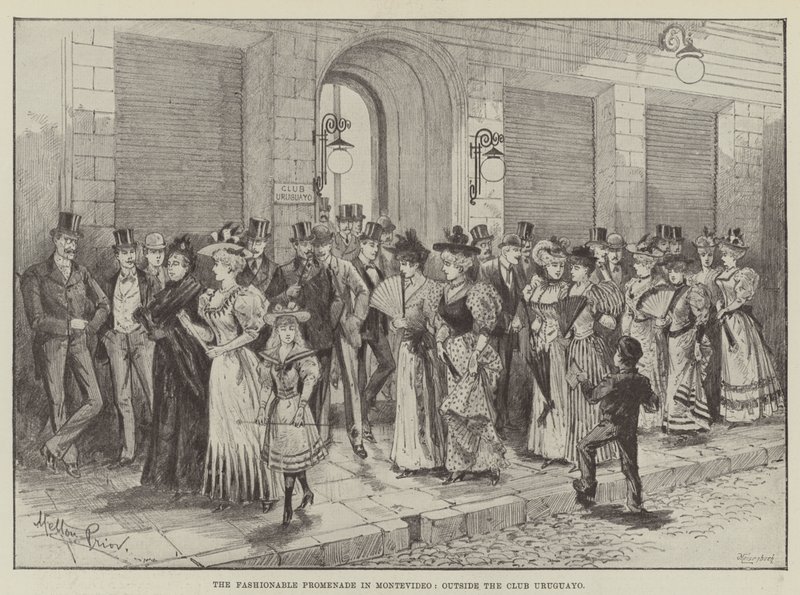 El paseo de moda en Montevideo, fuera del Club Uruguayo de Melton Prior