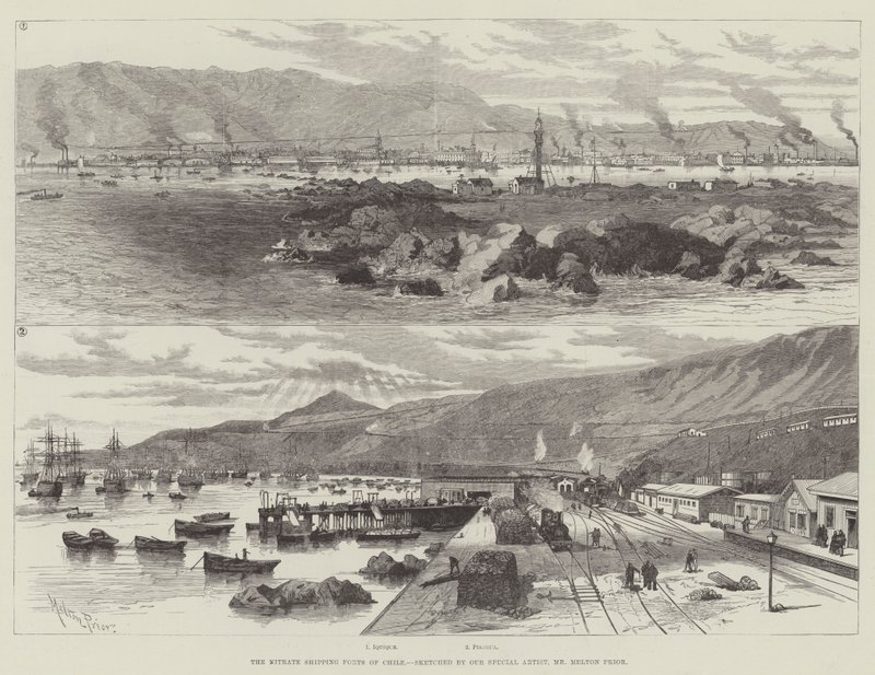 Los puertos de embarque de nitrato de Chile de Melton Prior