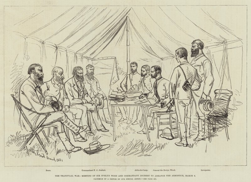 La Guerra del Transvaal, Reunión de Sir Evelyn Wood y el Comandante Joubert para arreglar el Armisticio, 9 de marzo de Melton Prior