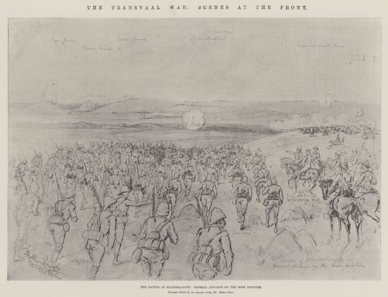 La guerra del Transvaal, escenas en el frente de Melton Prior