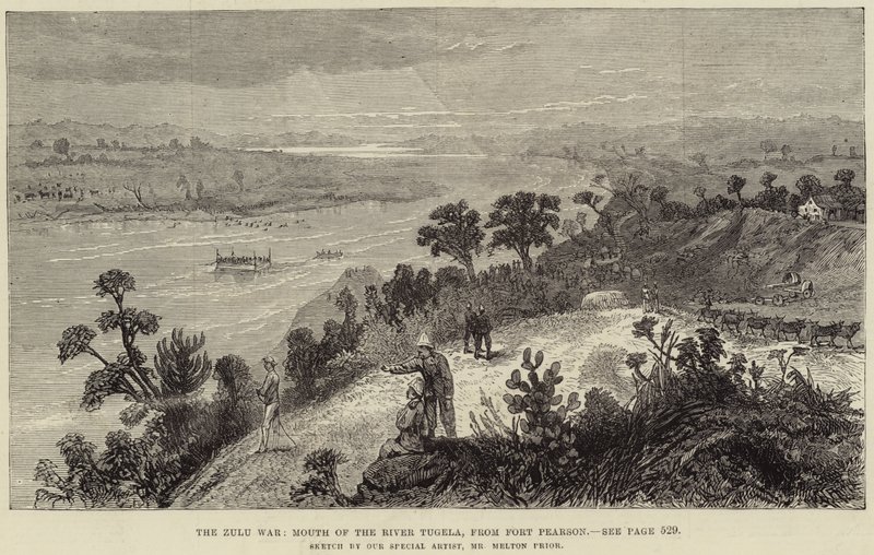 La Guerra Zulú, Boca del Río Tugela, desde Fort Pearson de Melton Prior