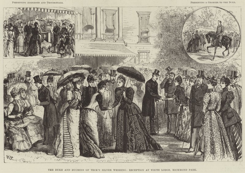 Boda de plata del Duque y la Duquesa de Teck, recepción en White Lodge, Richmond Park de Melton Prior