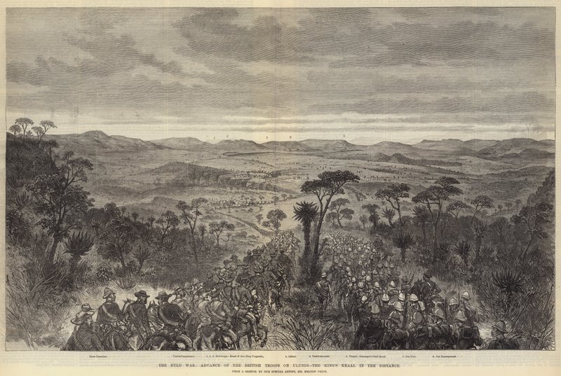 La Guerra Zulú, Avance de las Tropas Británicas sobre Ulundi, el Kraal del Rey en la Distancia de Melton Prior