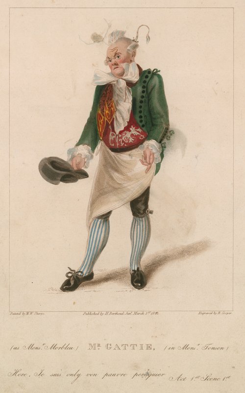 Sr. Gattie como Monsieur Morbleu en Monsieur Tonson de Michael William Sharp