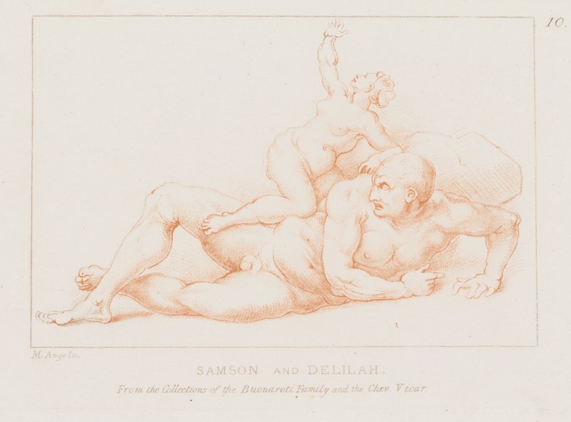 Sansón y Dalila de Michelangelo (after) Buonarroti