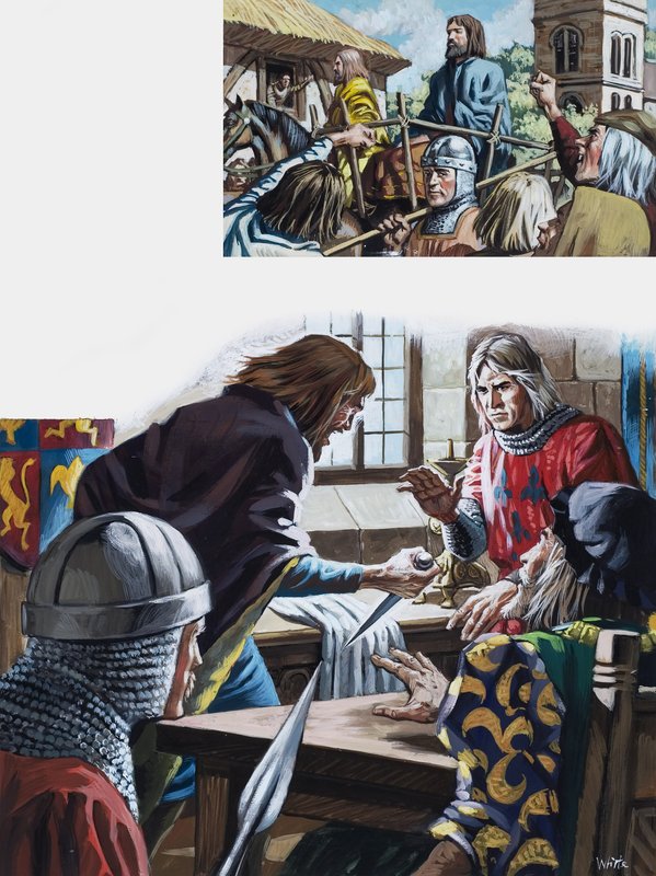 El odio de Ricardo II de Inglaterra (gouache sobre papel) de Mike (20th century) White