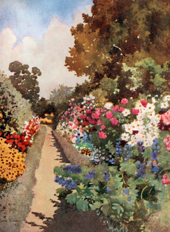 Borde herbáceo, Villa Hvidore de Mima Nixon