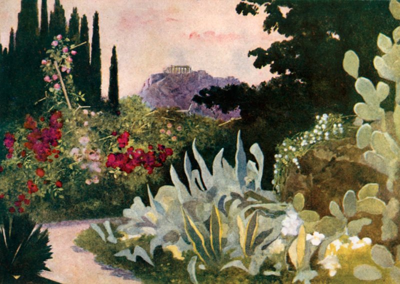 La Acrópolis, desde el Palacio Real, Atenas de Mima Nixon
