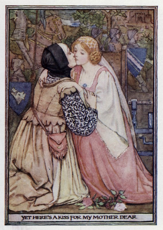 Lady Clare. Lord Tennyson (litografía en color) de Minnie Didbin Spooner