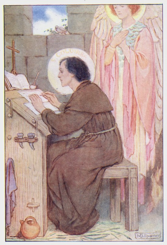 San Columba (litografía en color) de Minnie Didbin Spooner