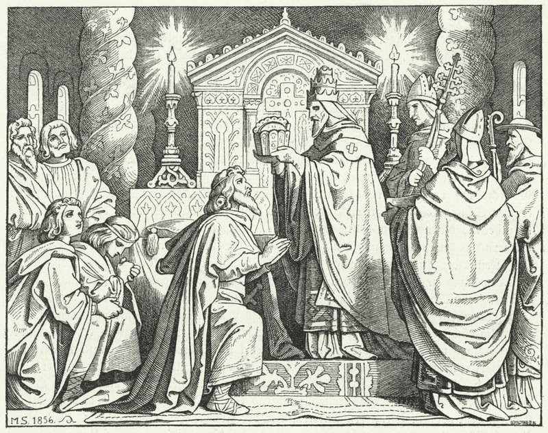 Coronación de Carlomagno como emperador del Sacro Imperio Romano, 800 de Moritz Ludwig von Schwind