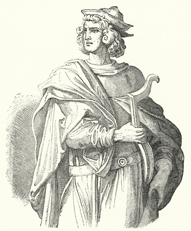 Walther von der Vogelweide, poeta lírico del alto alemán medio de Moritz Ludwig von Schwind