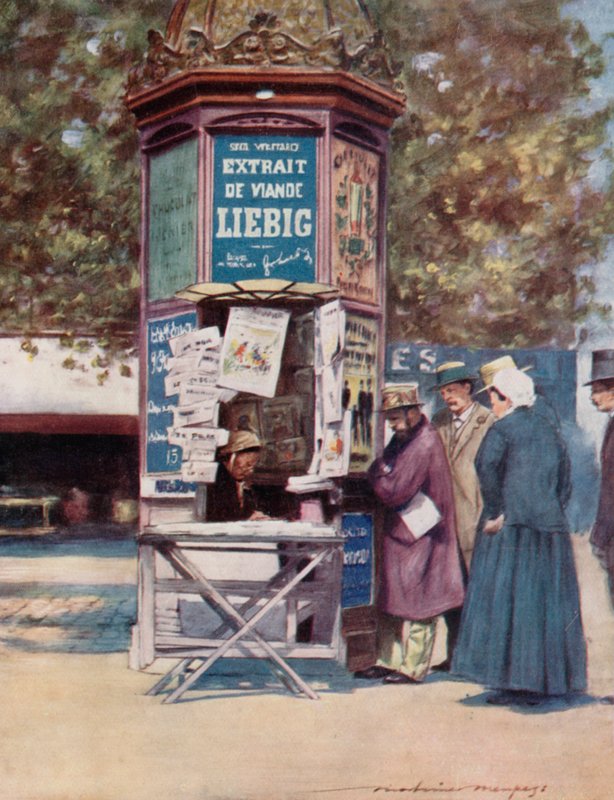 Un quiosco, París de Mortimer Ludington Menpes