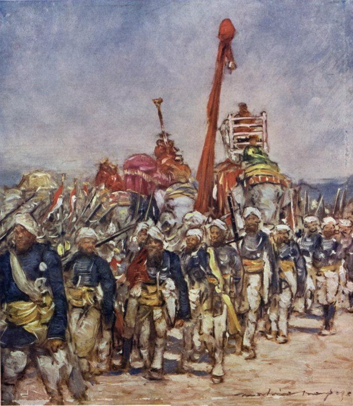 Un Grupo Típico en la Procesión de Retenedores de Mortimer Ludington Menpes