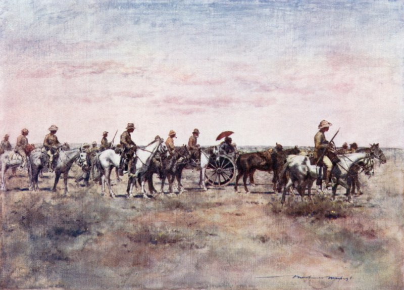 Prisioneros bóer en camino desde Paardeberg de Mortimer Ludington Menpes