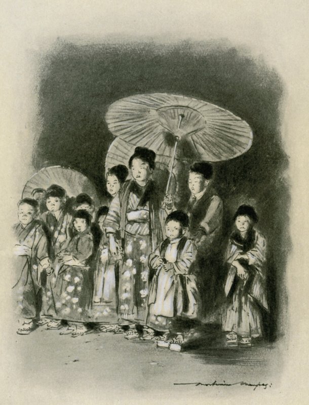 Niños viendo una obra de teatro de Mortimer Ludington Menpes