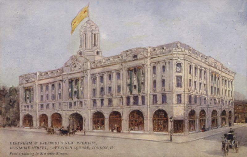 Nuevas instalaciones de Debenham y Freebody, Wigmore Street, Cavendish Square, Londres, Oeste de Mortimer Ludington Menpes