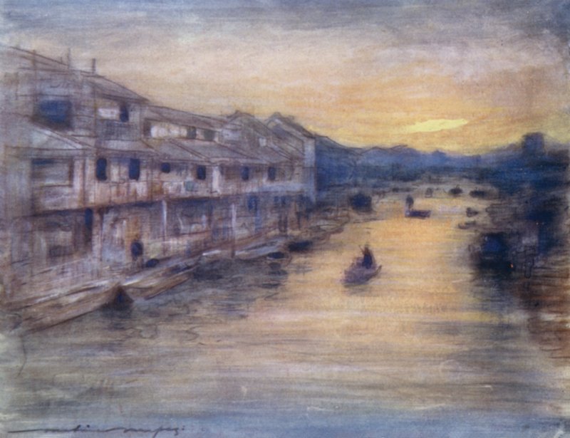 En el Gran Canal, Osaka de Mortimer Ludington Menpes