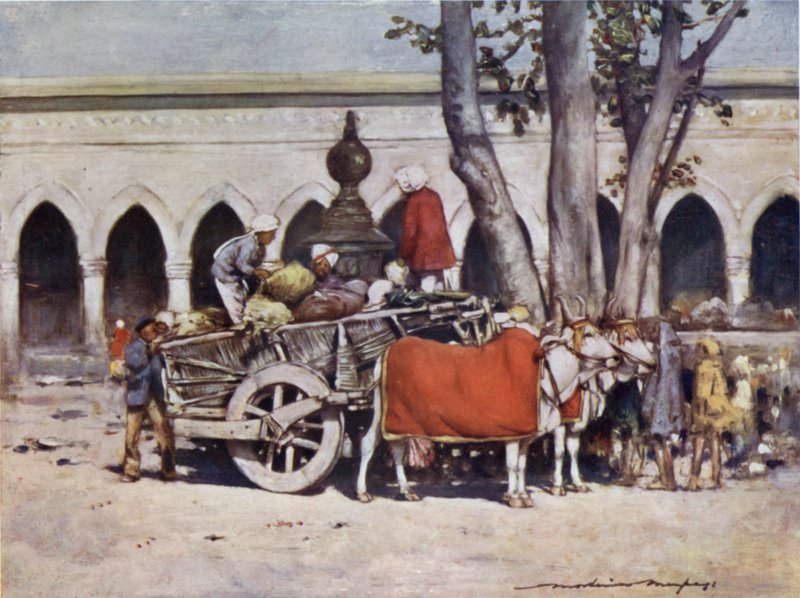 Escena fuera de la Estación de Ferrocarril durante el Durbar de Delhi de Mortimer Ludington Menpes