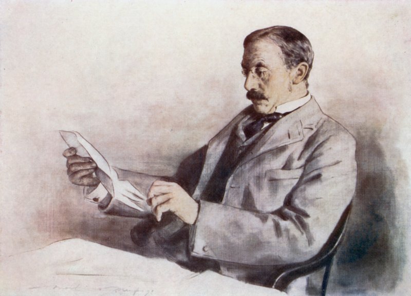 Sir Alfred Milner en su escritorio de Mortimer Ludington Menpes