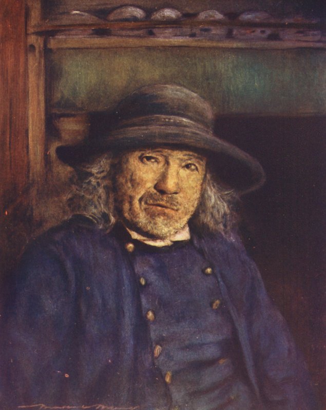 Un campesino bretón (litografía en color) de Mortimer Ludington Menpes