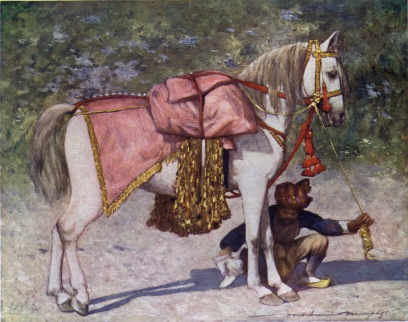 Un famoso caballo llevado en el séquito del Rao de Cutch de Mortimer Ludington Menpes