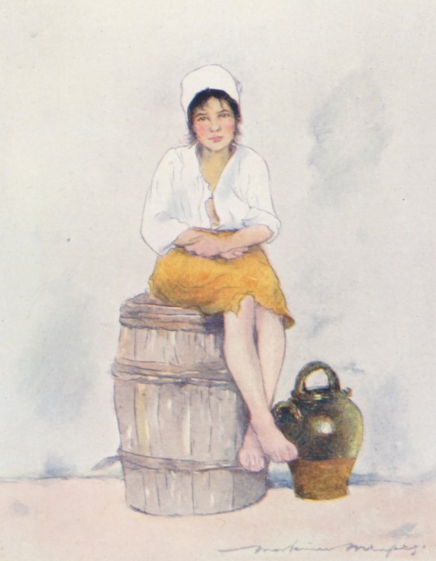 A Little Water-Carrier (litografía en color) de Mortimer Ludington Menpes