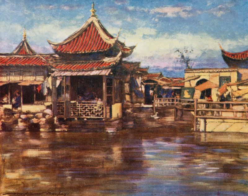 Casa de té, Shanghái de Mortimer Ludington Menpes