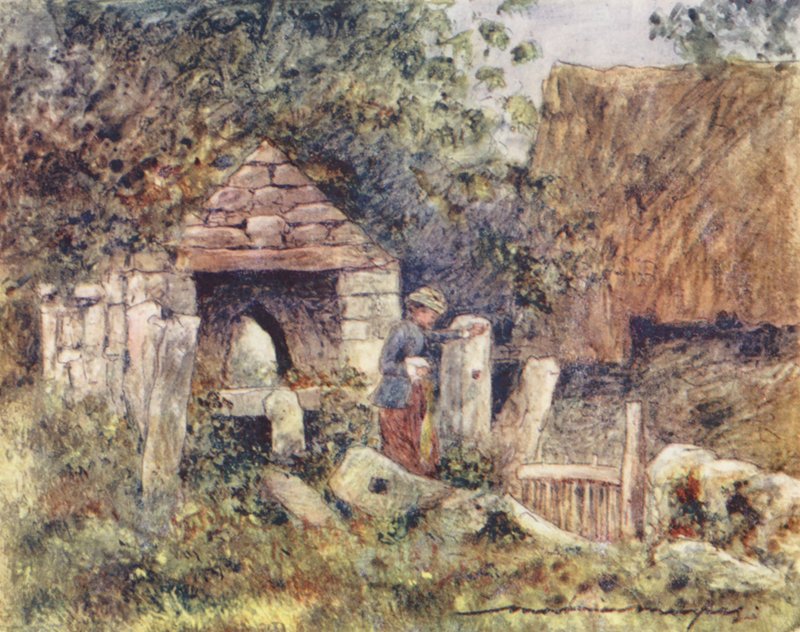 Junto a una granja (litografía en color) de Mortimer Ludington Menpes