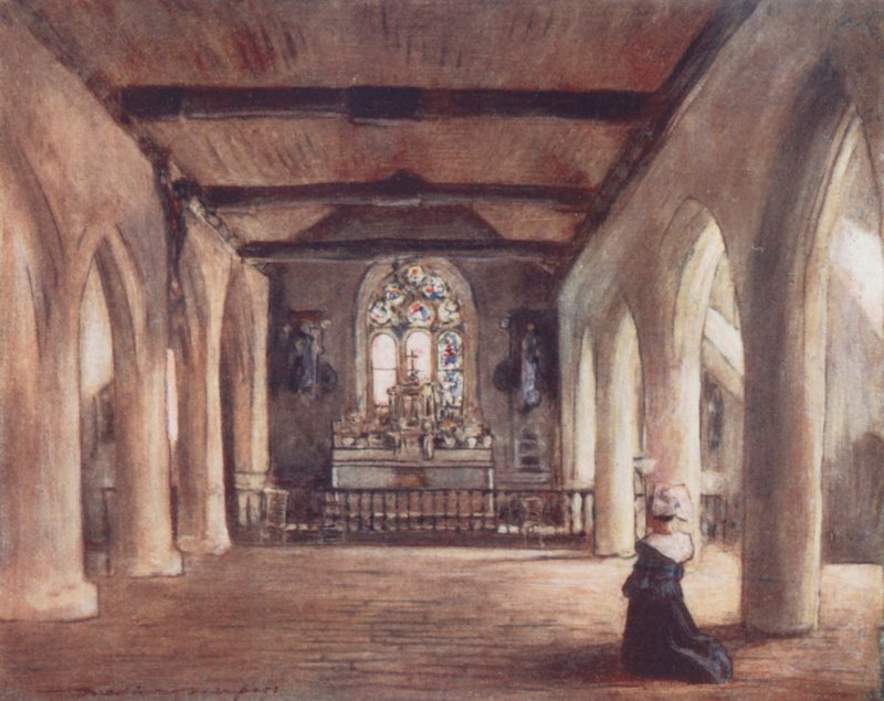 Iglesia de San Mody (litografía en color) de Mortimer Ludington Menpes