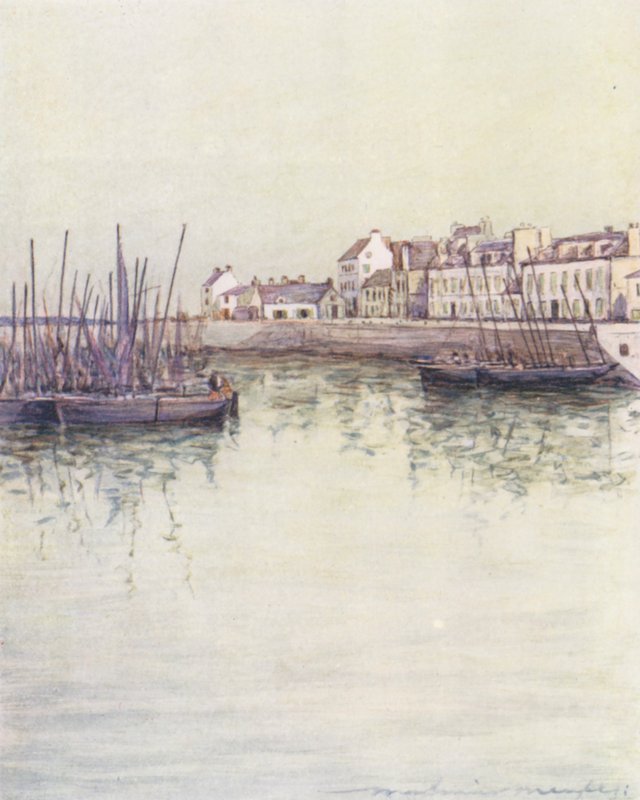 Puerto de Concarneau (litografía en color) de Mortimer Ludington Menpes