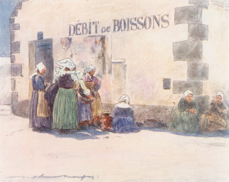 Debit de Boissons (litografía en color) de Mortimer Ludington Menpes