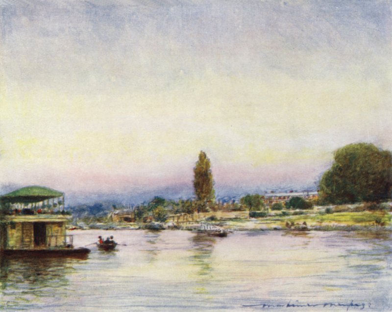 Hampton Court, desde el río de Mortimer Ludington Menpes
