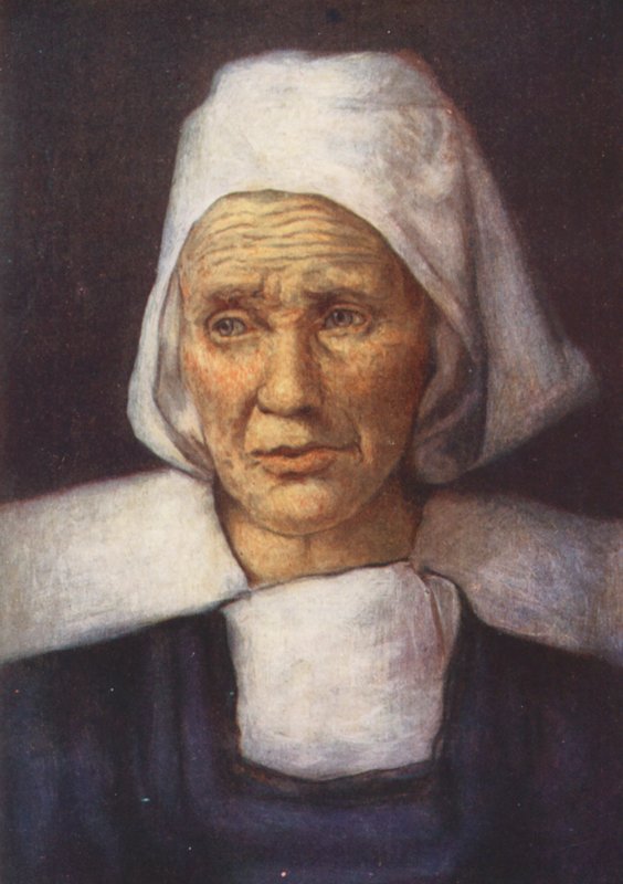 La Vieille Mere Perot (litografía en color) de Mortimer Ludington Menpes