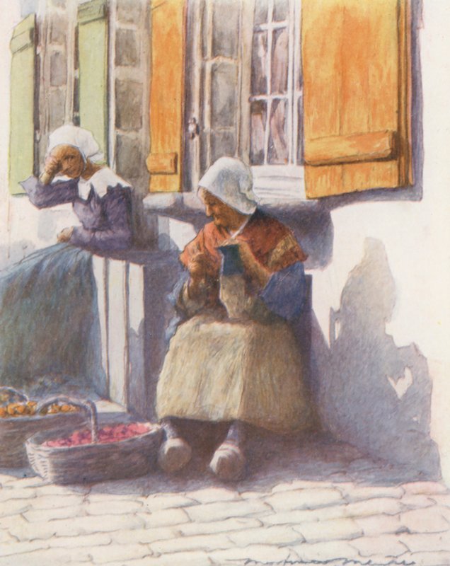 En el muelle de Pont-Aven (litografía en color) de Mortimer Ludington Menpes