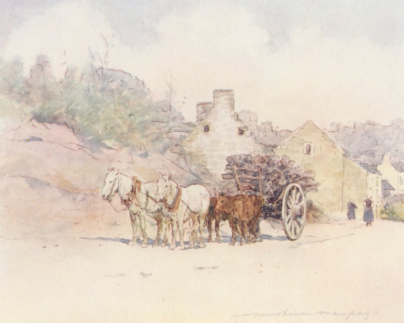 Camino de Bannalec (litografía en color) de Mortimer Ludington Menpes