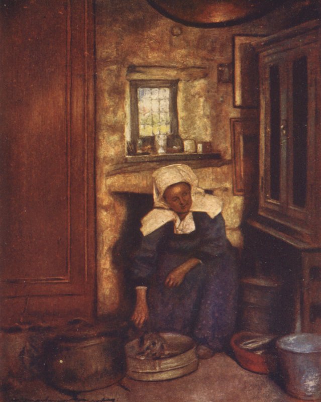 Preparación de la comida del mediodía (litografía en color) de Mortimer Ludington Menpes