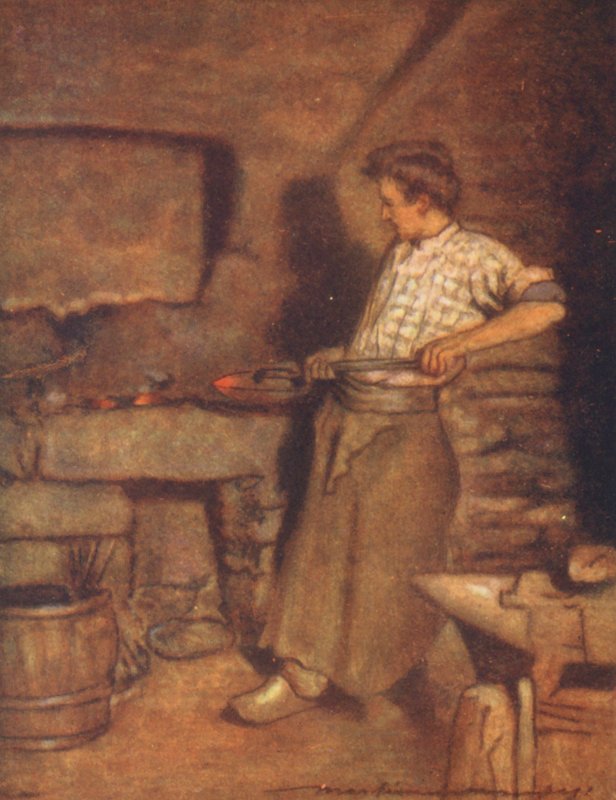 La fragua del pueblo, Pont-Aven (litografía en color) de Mortimer Ludington Menpes