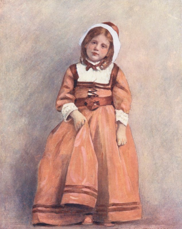 Niños del mundo: American, The Salmon Gown (litografía en color) de Mortimer Ludington Menpes