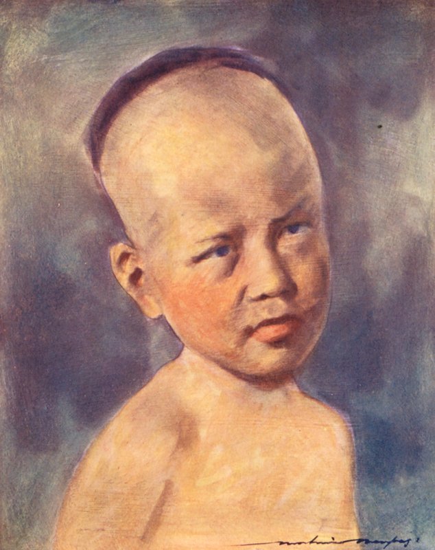 Niños del mundo: Birmanos, un bebé (litografía en color) de Mortimer Ludington Menpes