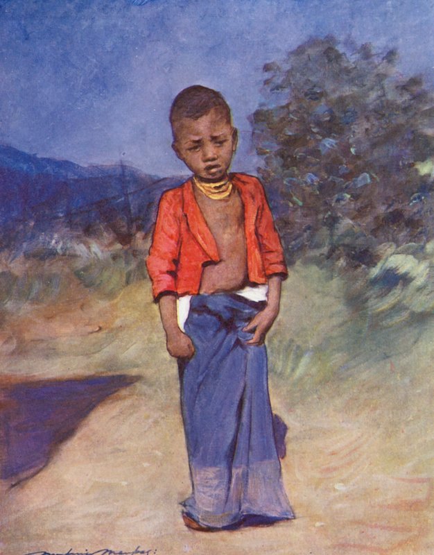 Niños del mundo: Birmanos, La Chaqueta Roja (litografía en color) de Mortimer Ludington Menpes