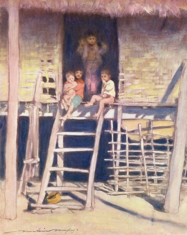 Niños del mundo: Birmanos, Los Pasos (litografía en color) de Mortimer Ludington Menpes