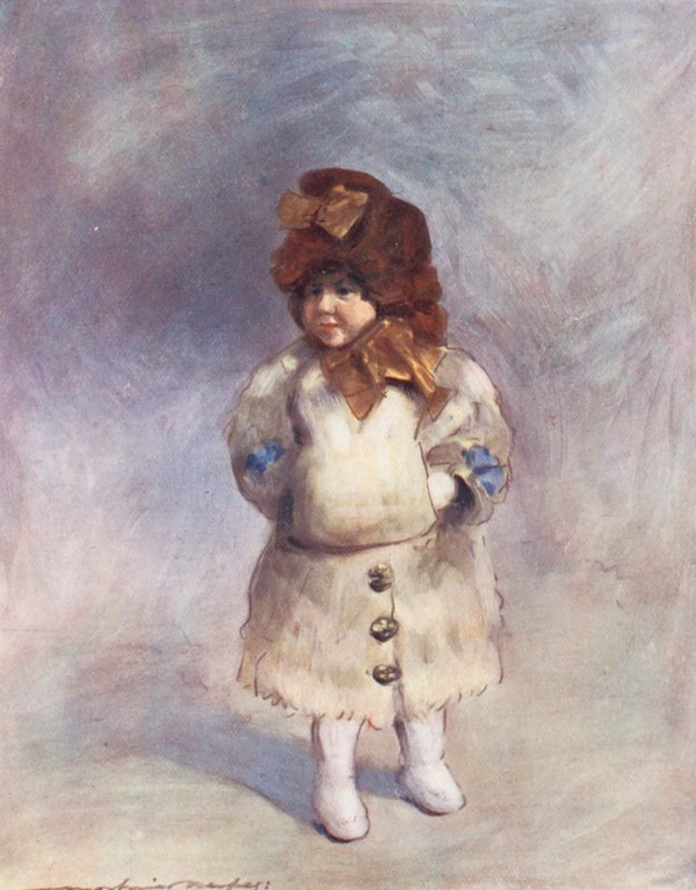 Niños del mundo: Canadian, The First Walk (litografía en color) de Mortimer Ludington Menpes